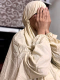 ADULTS PURE LAWN NAMAZ CHADDAR WITH SLEEVES - PLAIN BEIGE - STANDARD SIZE