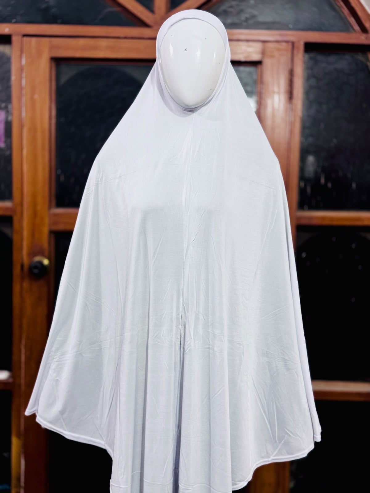 READY TO WEAR SCARF ADULTS - WHITE PLAIN MAKHNA CHINA JERSEY