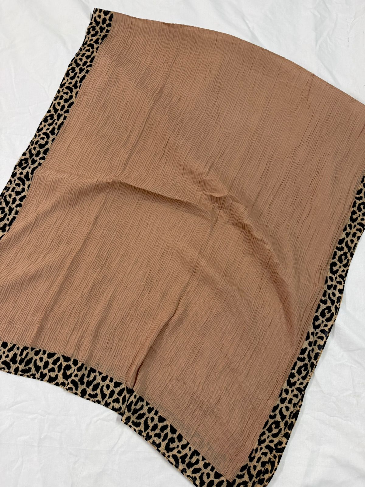Elite Lawn Viscos Printed - Deep Natural Cheetah Bordered