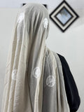 Wheel Embroidery Lawn Scarf - Cotton Seed