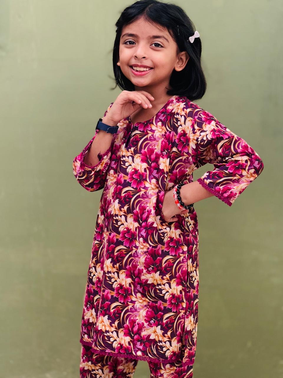 Printed Lawn Stitched 2 Pcs Shirt / Trouser Kids - Article 6
