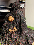 NAMAZ CHADDAR WITH SLEEVES - MOTHER DAUGHTER DUO - BLACK GALAXY