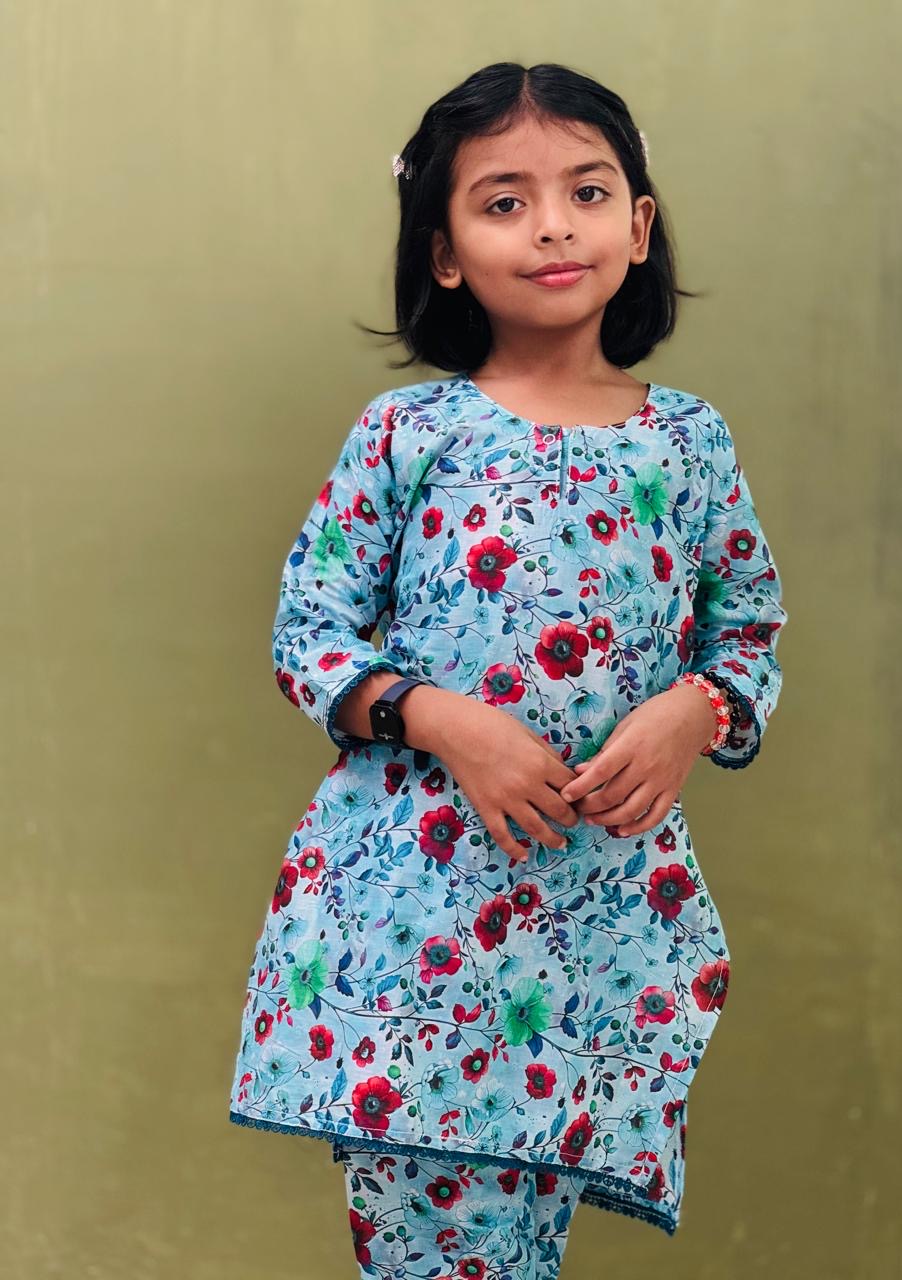 Printed Lawn Stitched 2 Pcs Shirt / Trouser Kids - Article 5