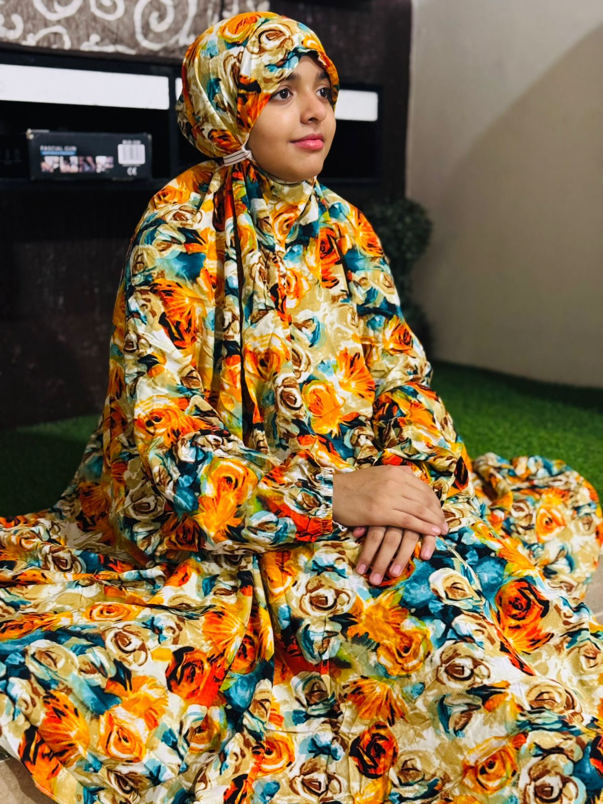 IMPORTED LINEN NAMAZ CHADDAR WITH FULL SLEEVES - MULTI COLORS