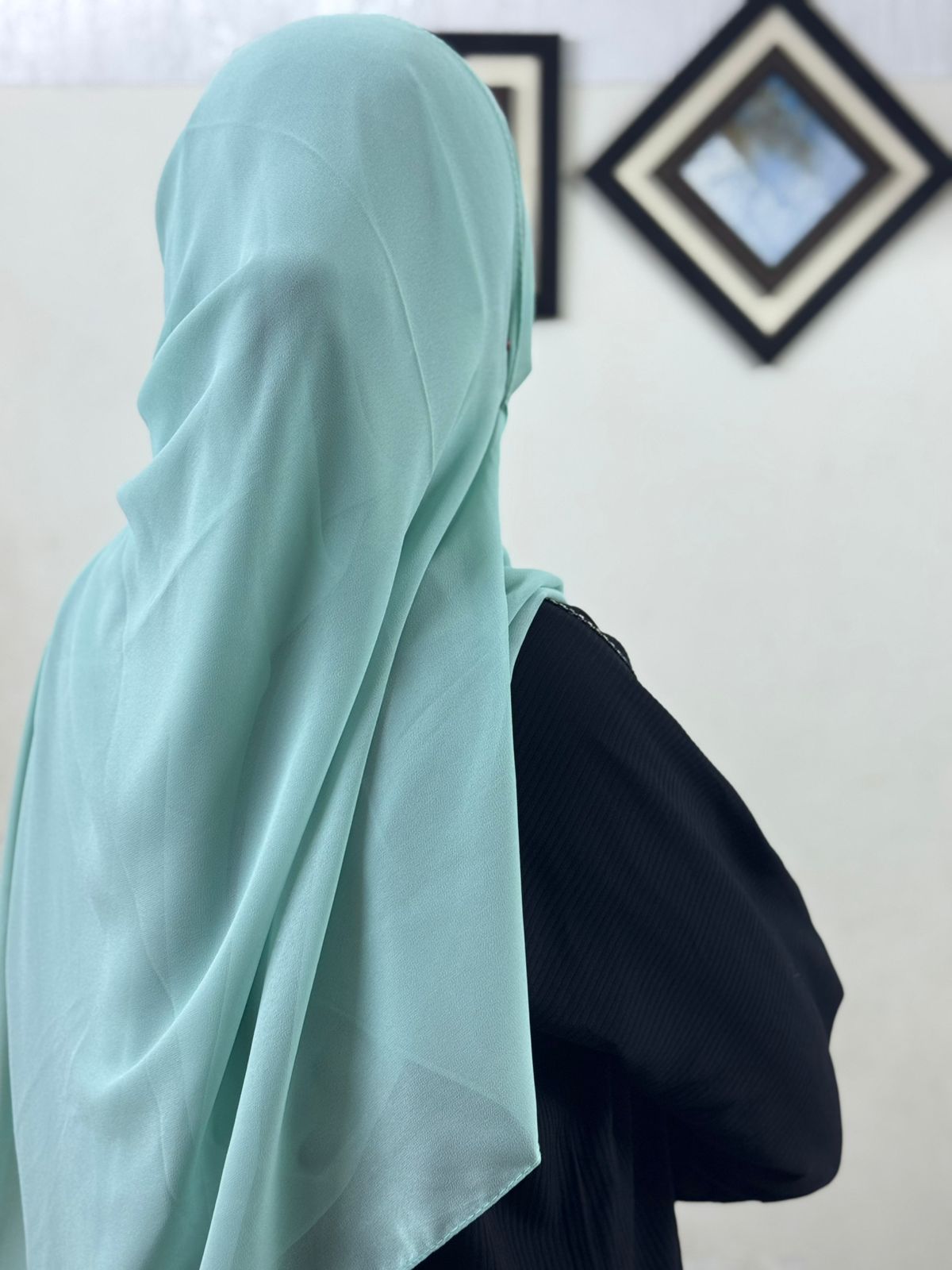 PLAIN GEORGETTE HIJAB - SOFT SEA GREEN
