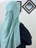 PLAIN GEORGETTE HIJAB - SOFT SEA GREEN