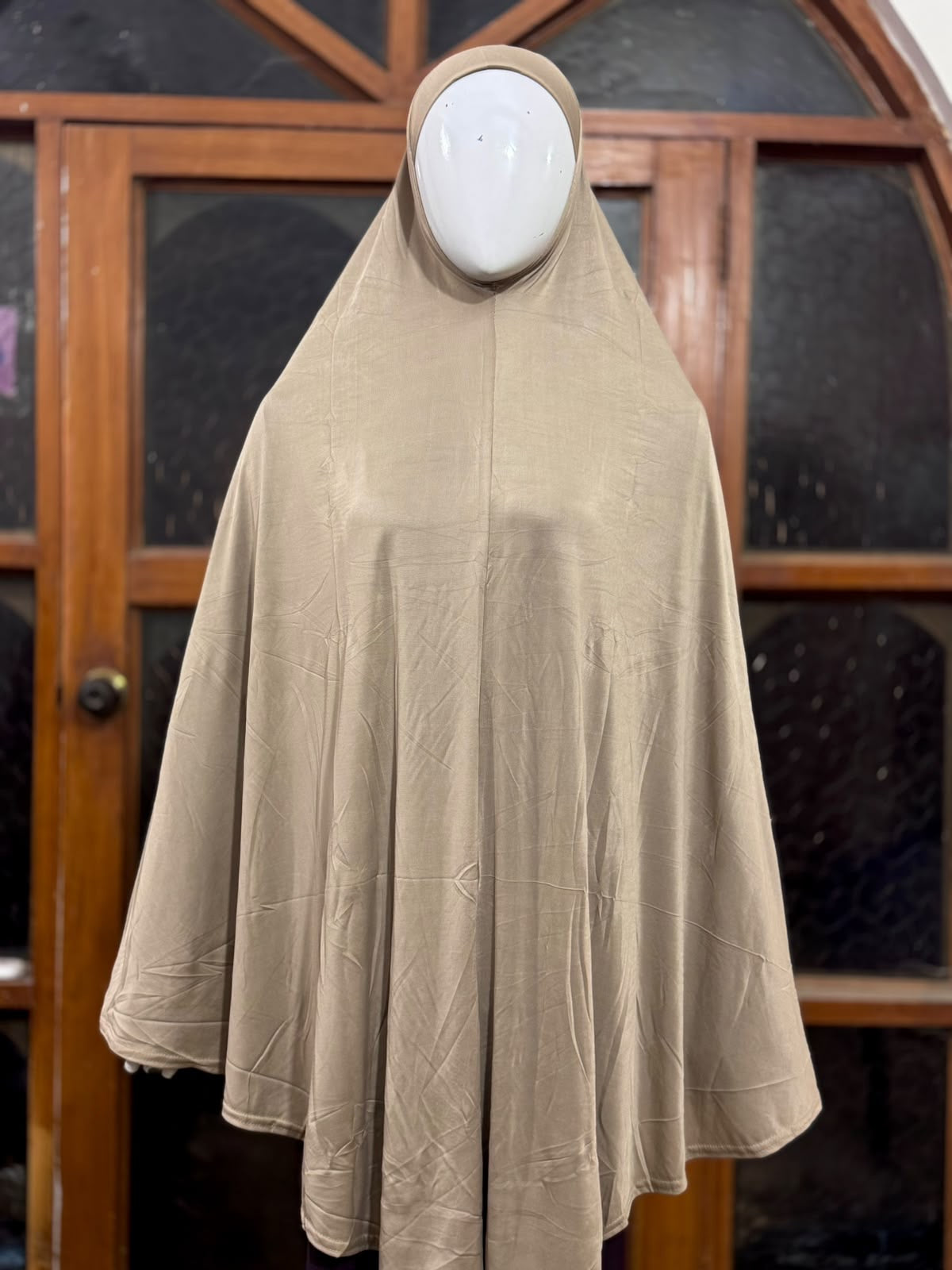 READY TO WEAR SCARF ADULTS -COFFEE PLAIN MAKHNA CHINA JERSEY