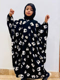 Kids Printed Kaaftan Abaya - Black Noir