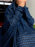 ADULTS NAMAZ CHADDAR WITH SLEEVES N NIQAB - SPRINKLE  FLORA TEAL BLUE - STANDARD SIZE