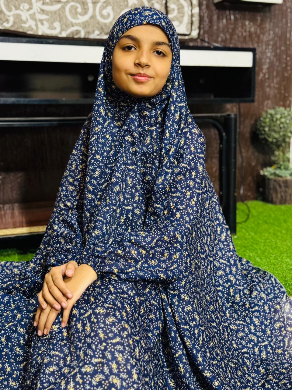 KIDS NAMAZ CHADDAR WITH FULL SLEEVES - GALAXY BLUE 8 to 11 Years