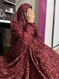 NAMAZ CHADDAR WITH SLEEVES N NIQAB - RABBIA MAROON - LARGE