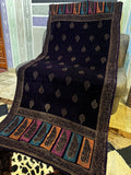 Royal Velvet Block Print Shawl - Charcoal