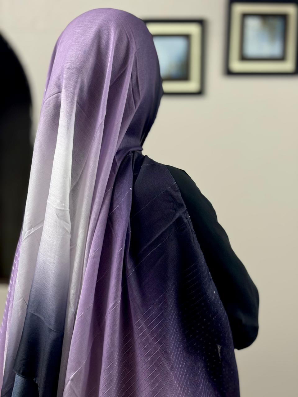 Sequins Lawn Scarf - Ombre OM12