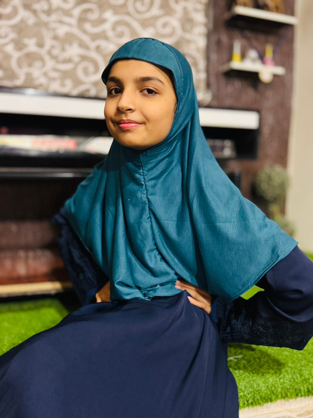 READY TO WEAR SCARF 6 to 8 YEARS - TEAL