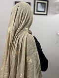 Zara Embroidery Lawn Scarf - Dull Khaki