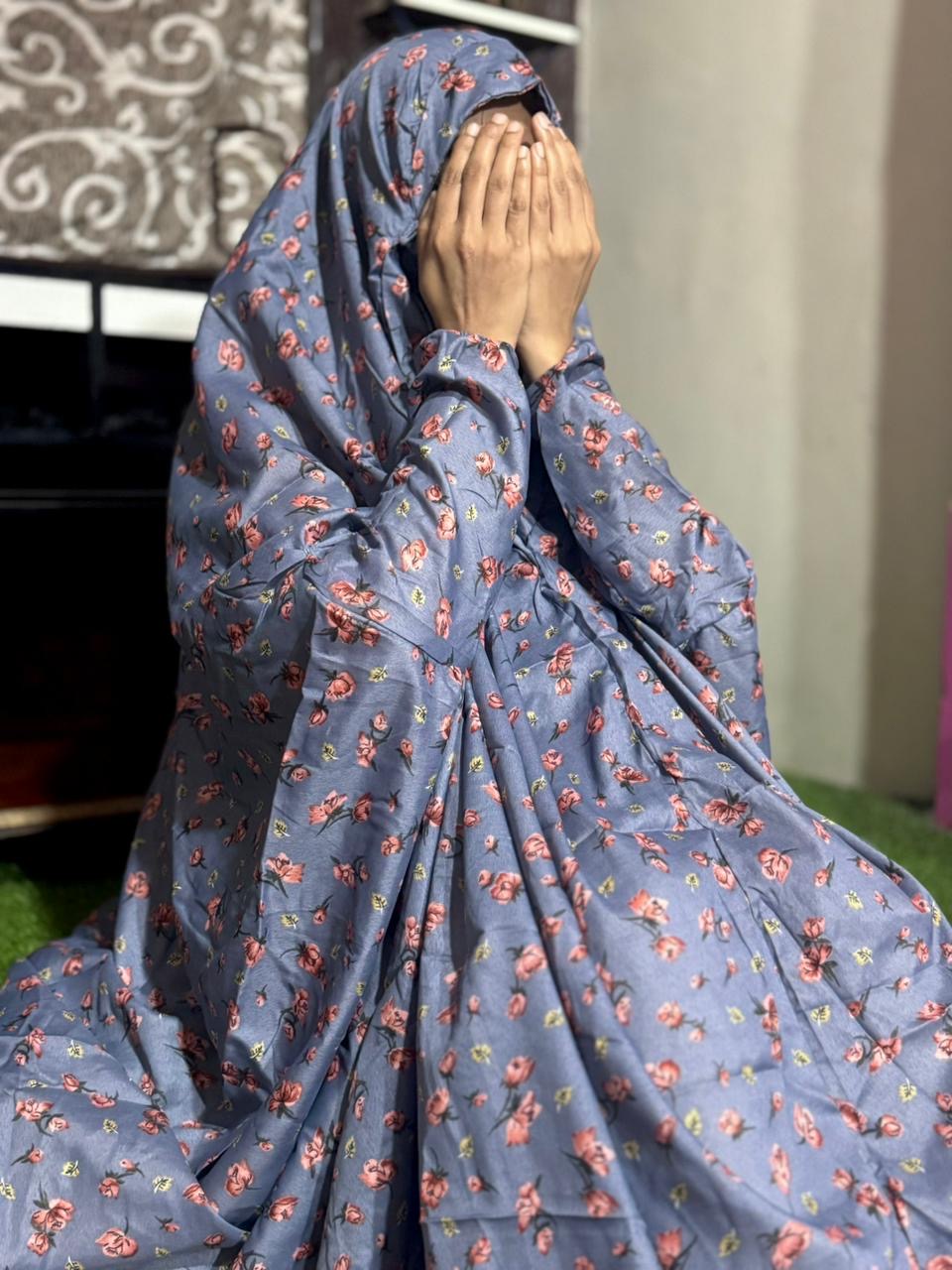 NAMAZ CHADDAR WITH SLEEVES N NIQAB - ZEHRA FLORAL OSLO - LARGE