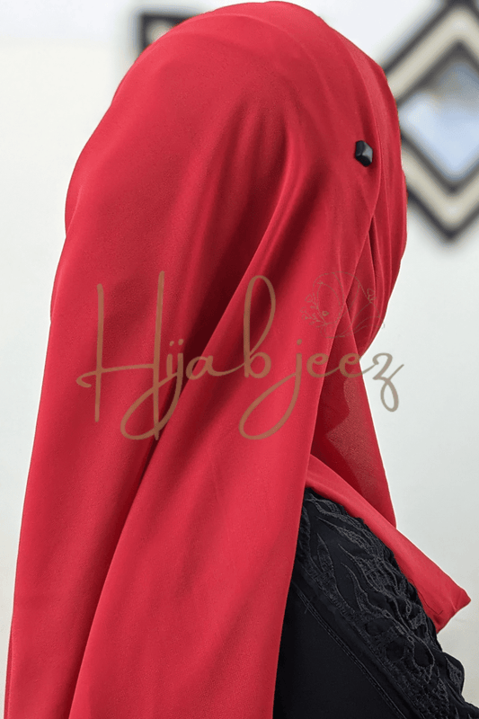 PLAIN GEORGETTE HIJAB - RED