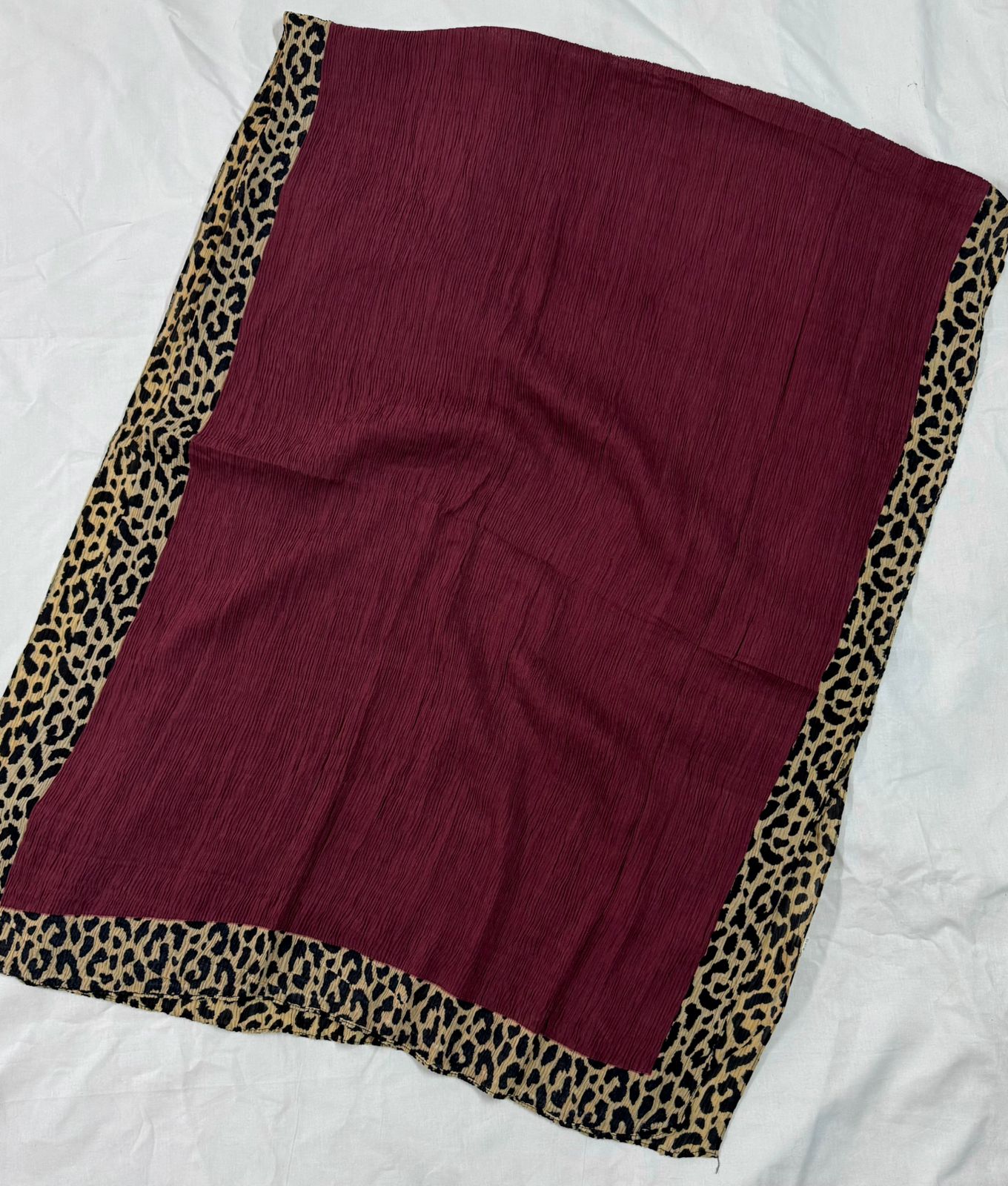 Elite Lawn Viscos Printed - Velvet Maroon Cheetah Bordered