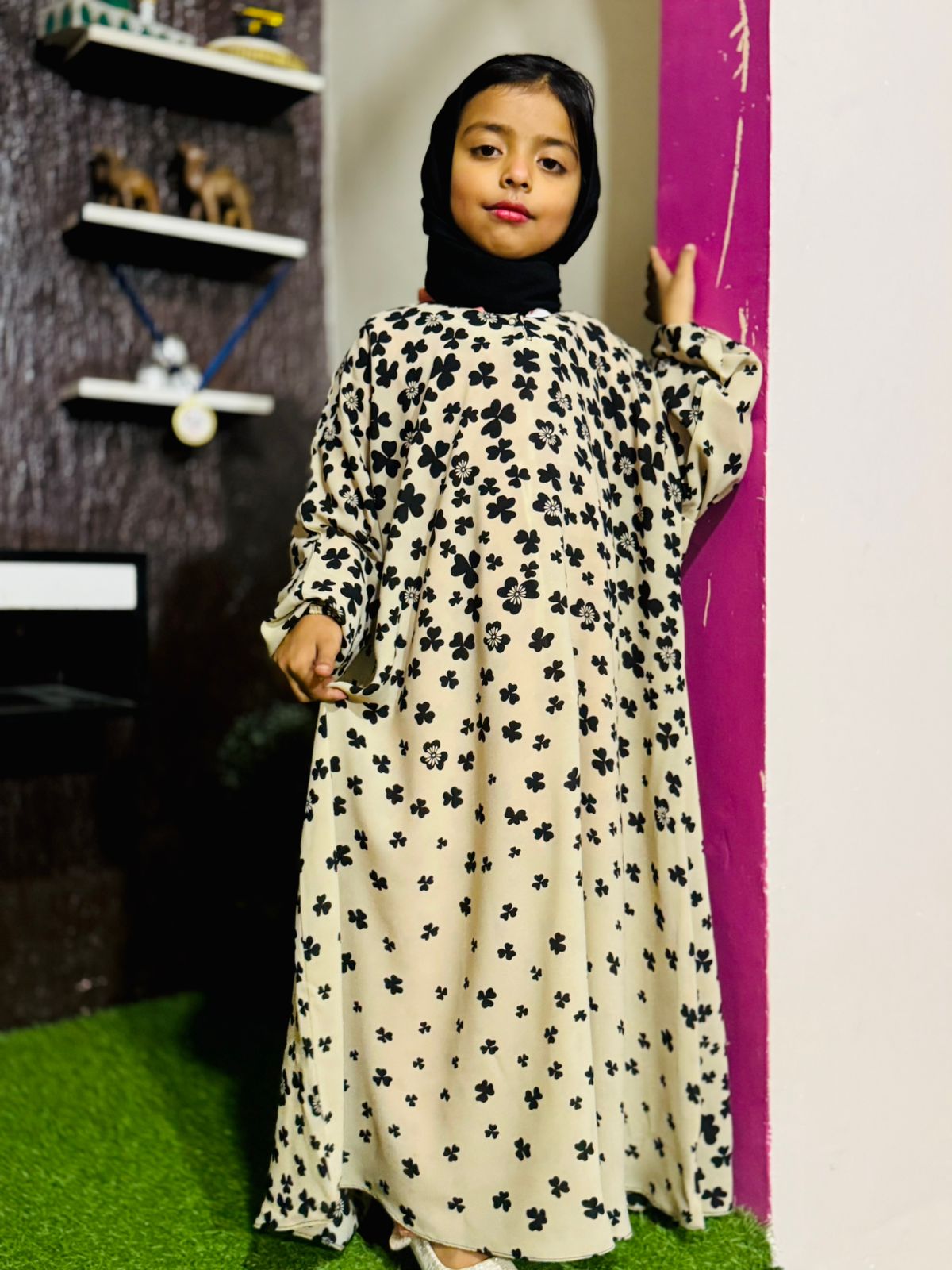 Kids Abaya MAXI Style - Sandy Tri Flora