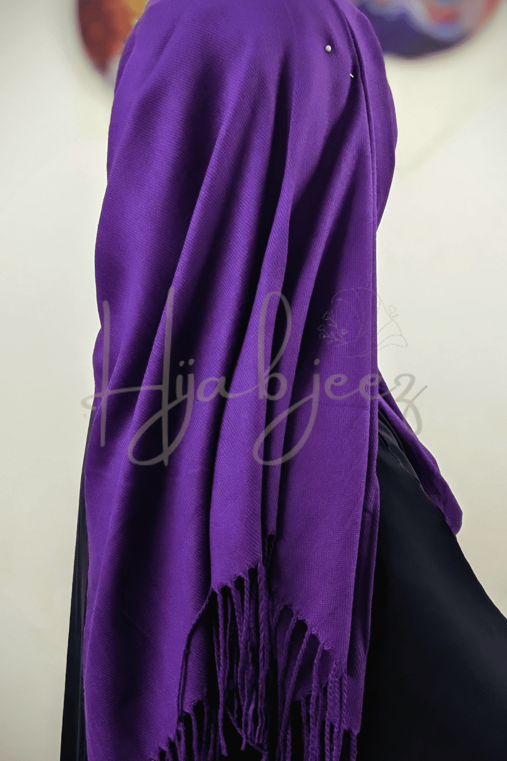 PLAIN PASHMINA CASHMERE - PURPLE