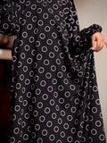 Kids Abaya MAXI Style - Circles in Black