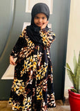 BABY Printed Abaya Front Open Style - Classic Bloom