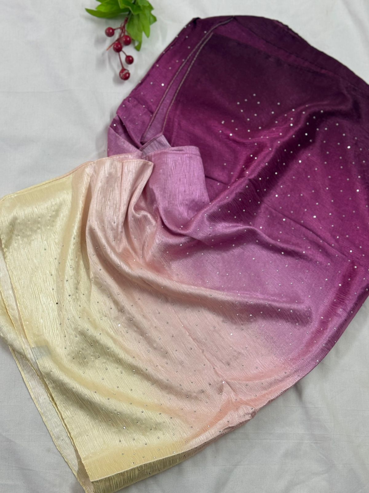 MULTI SHADE SILK STONE HIJAB - MS13