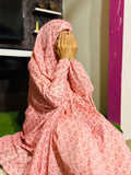 NAMAZ CHADDAR WITH SLEEVES N NIQAB - PINK STEM LARGE