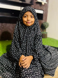 KIDS NAMAZ CHADDAR WITH FULL SLEEVES - BLACK CRESCENT 5 to 7 Years