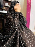 NAMAZ CHADDAR WITH SLEEVES N NIQAB - CHOCO WITH WHITE TULIPS - LARGE