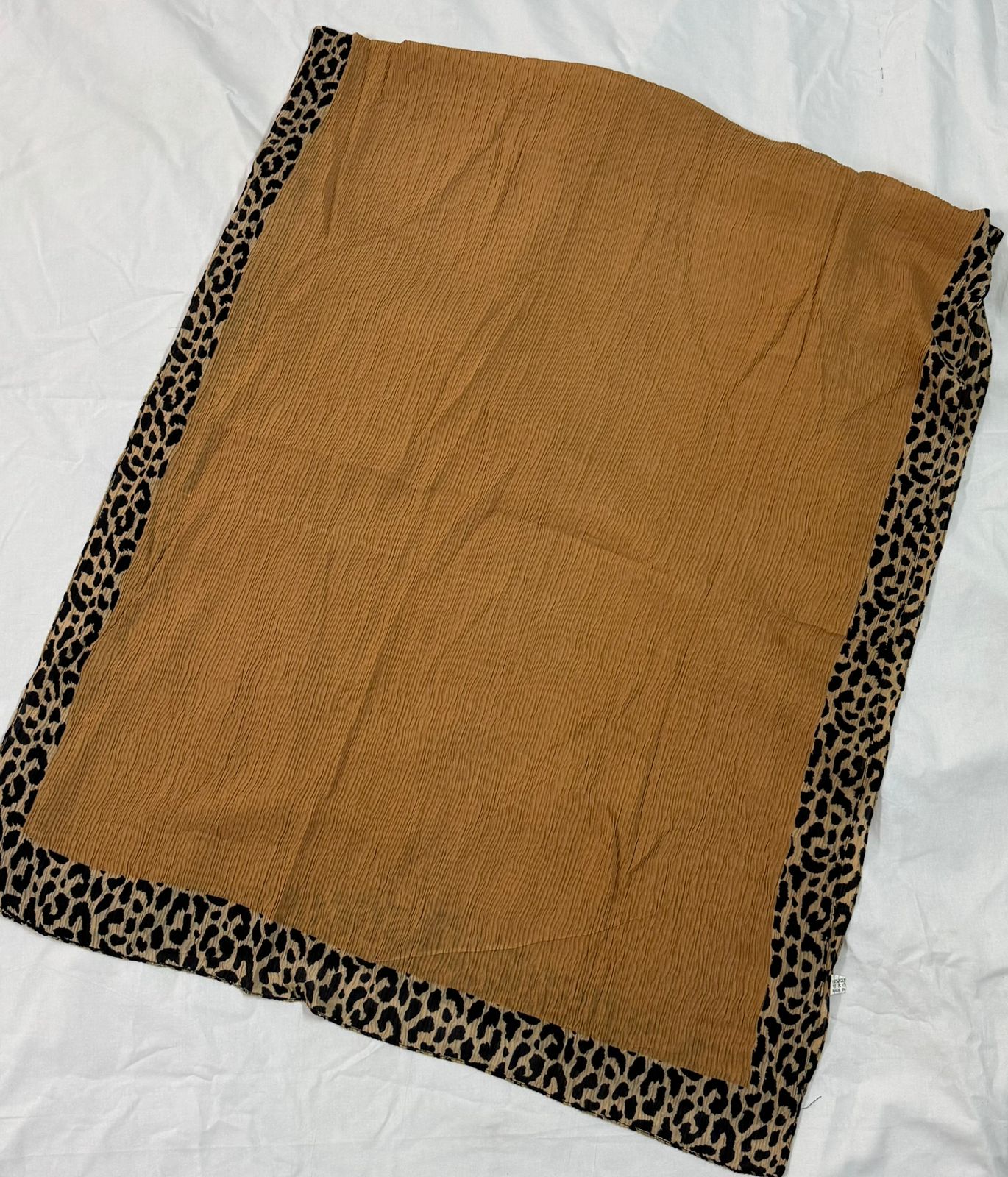 Elite Lawn Viscos Printed - French Beige Cheetah Bordered