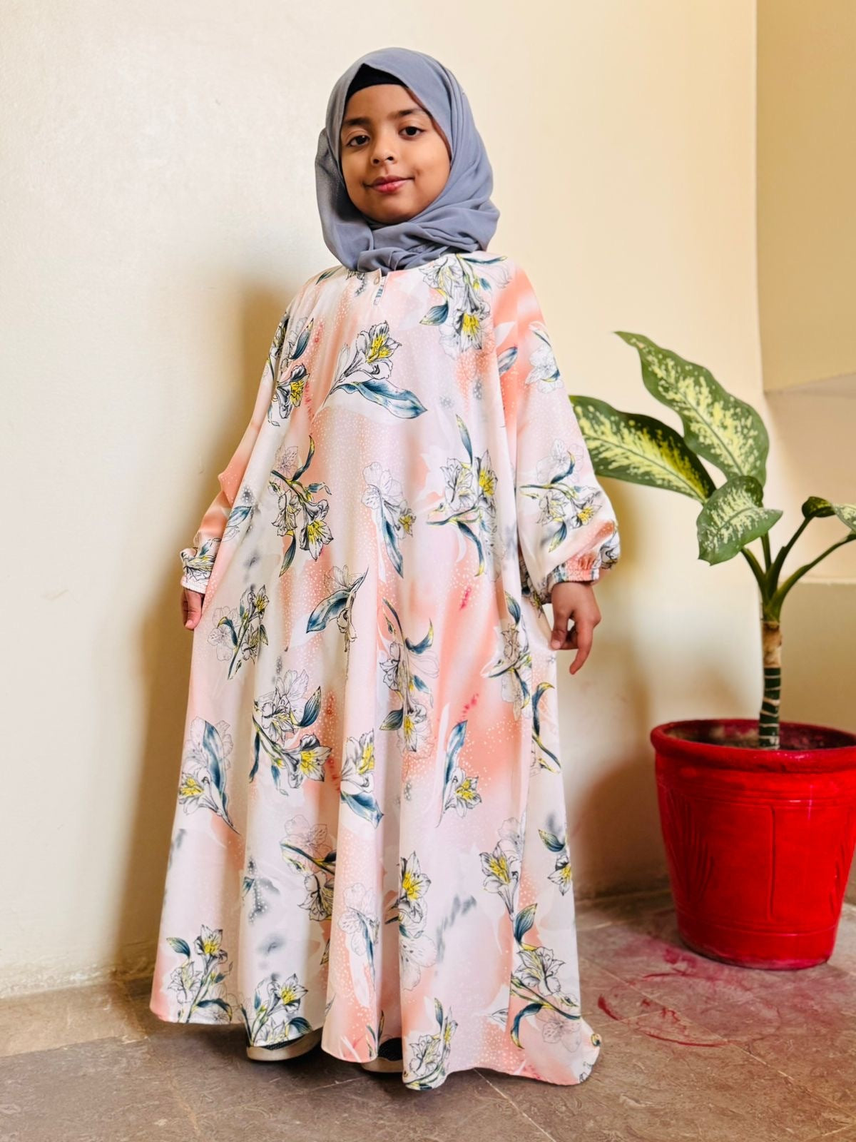 Kids Abaya MAXI Style - Blush Bloom