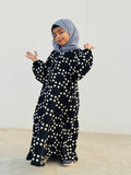 Kids Abaya MAXI Style - Midnight Polka