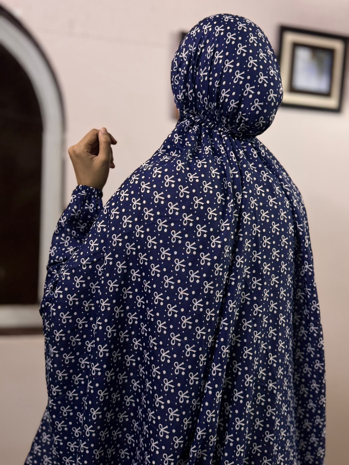 ADULTS NAMAZ CHADDAR WITH SLEEVES N NIQAB - POOKIE BLUE - STANDARD SIZE
