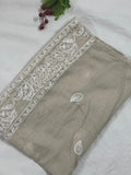 Lisa Embroidery Lawn Scarf - Cotton Seed