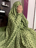 NAMAZ CHADDAR WITH FULL SLEEVES - GREEN WITH CIRCLES - LARGE