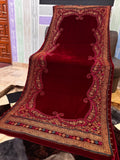 Royal Velvet Block Print Shawl - Maroon