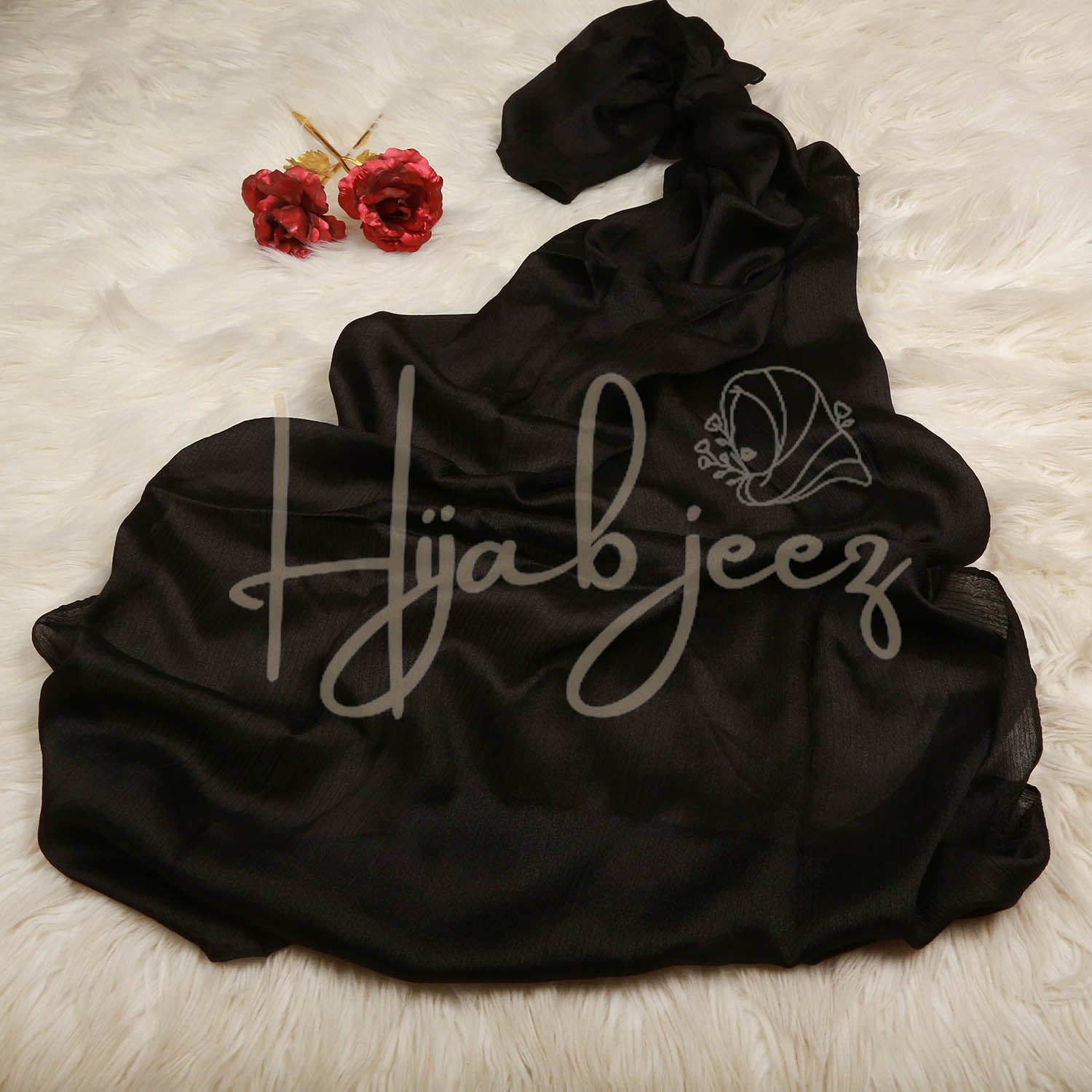 CRINKLE SILK - BLACK