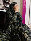 NAMAZ CHADDAR WITH SLEEVES N NIQAB - RABBIA BLACK - LARGE