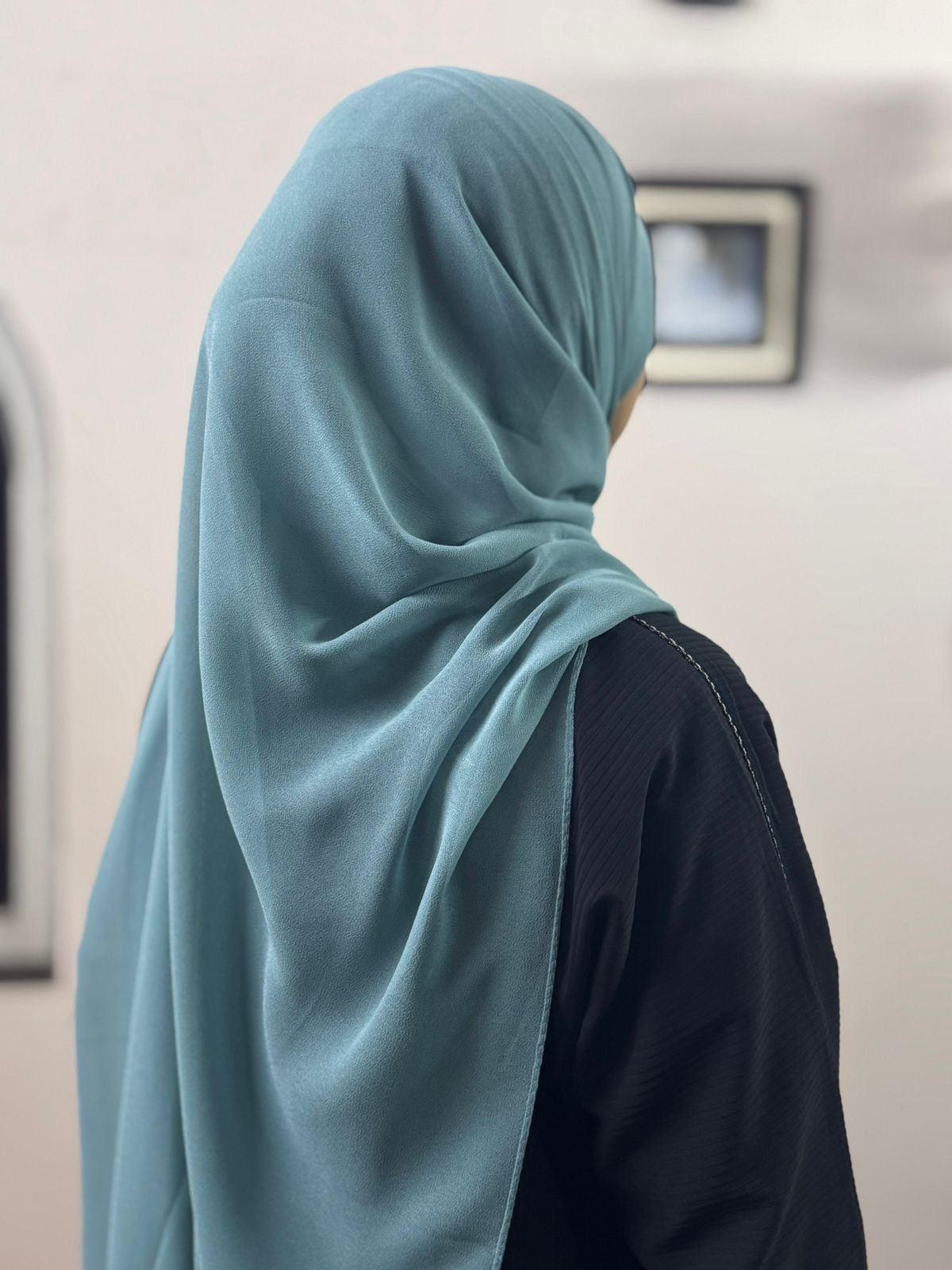PLAIN GEORGETTE HIJAB - AQUA TEAL