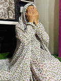 NAMAZ CHADDAR WITH SLEEVES N NIQAB - GREEN N CEDAR FLORALS x XL