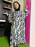 Kids Abaya Front Open Style - Zebra Art