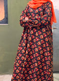 Adults Printed Lawn Abaya Front Open Style - LA 1