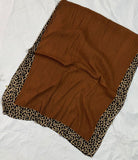 Elite Lawn Viscos Printed - Brown Cheetah Bordered