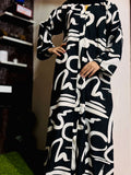 Adults Printed Abaya Front Open Style - ND 4