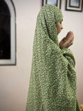 KIDS NAMAZ CHADDAR WITH FULL SLEEVES - LEAF ART GREEN (8 to 11 Years)