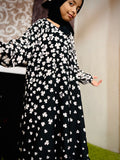 Kids Abaya MAXI Style - Flora in Black