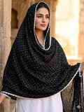 Lace Bordered Chaddar - Black Art 2