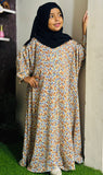 Kids Abaya Front Open Style - Multi Tulips