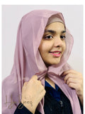 Georgette Hijab with attached Magnet & Tube Cap - Pearly Natural